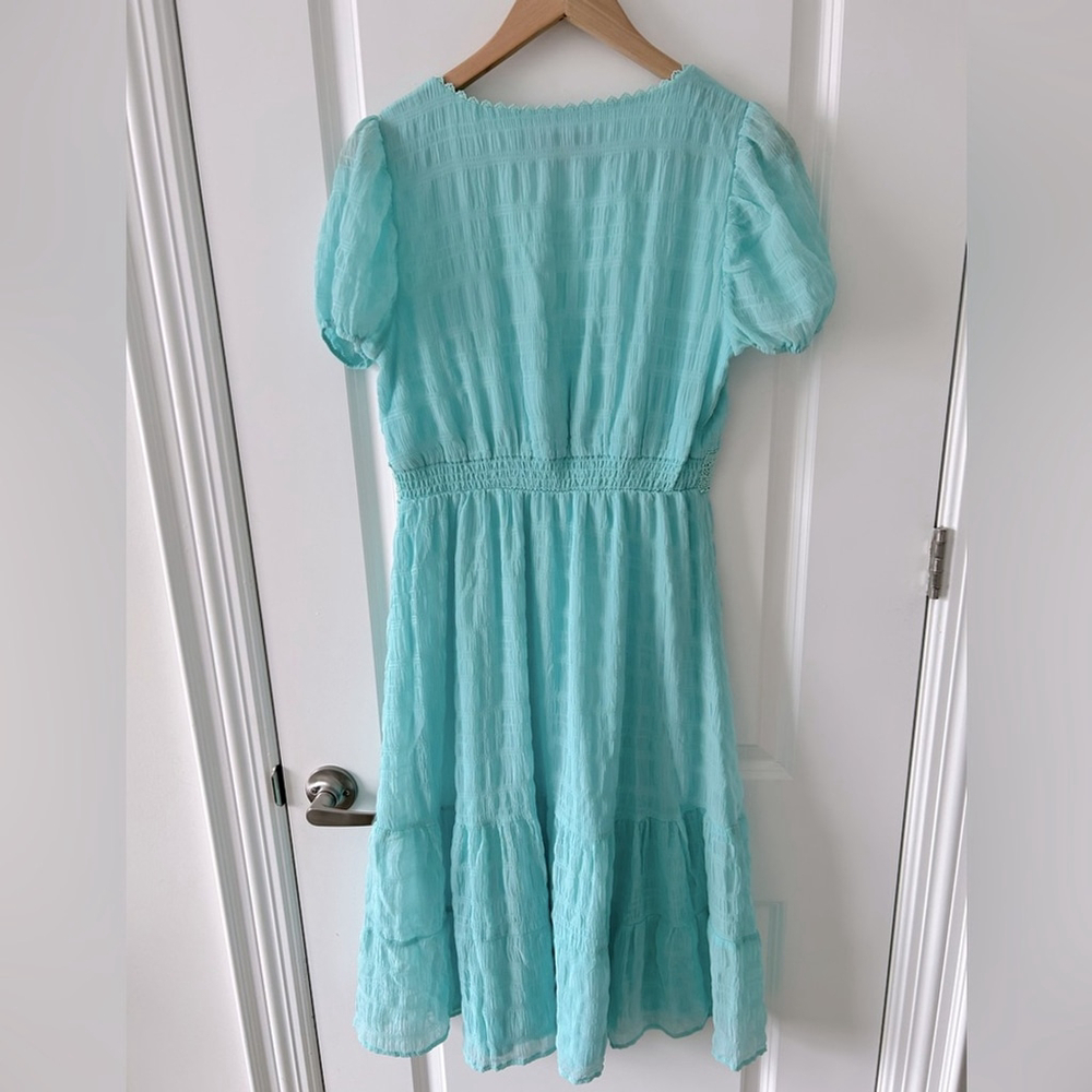 Betsey Johnson Tiffany Blue Romantic Midi Dress Size M - Picture 7 of 11